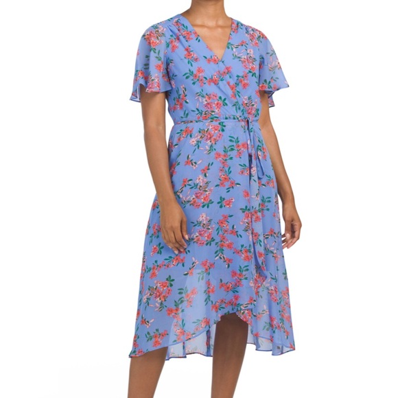 Vince Camuto Floral Print Midi Dress 